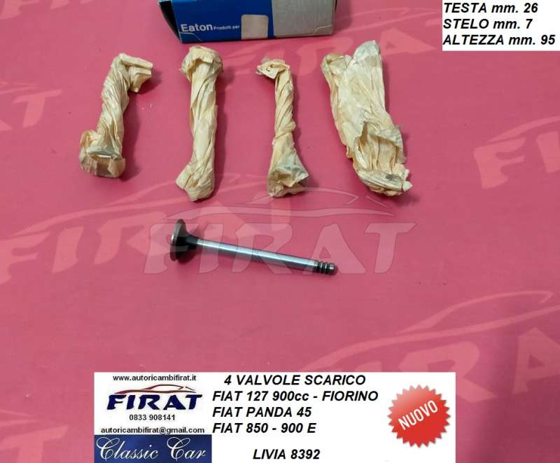VALVOLE SCARICO FIAT 127 900 - PANDA 45 - 850 - 900E (8392)